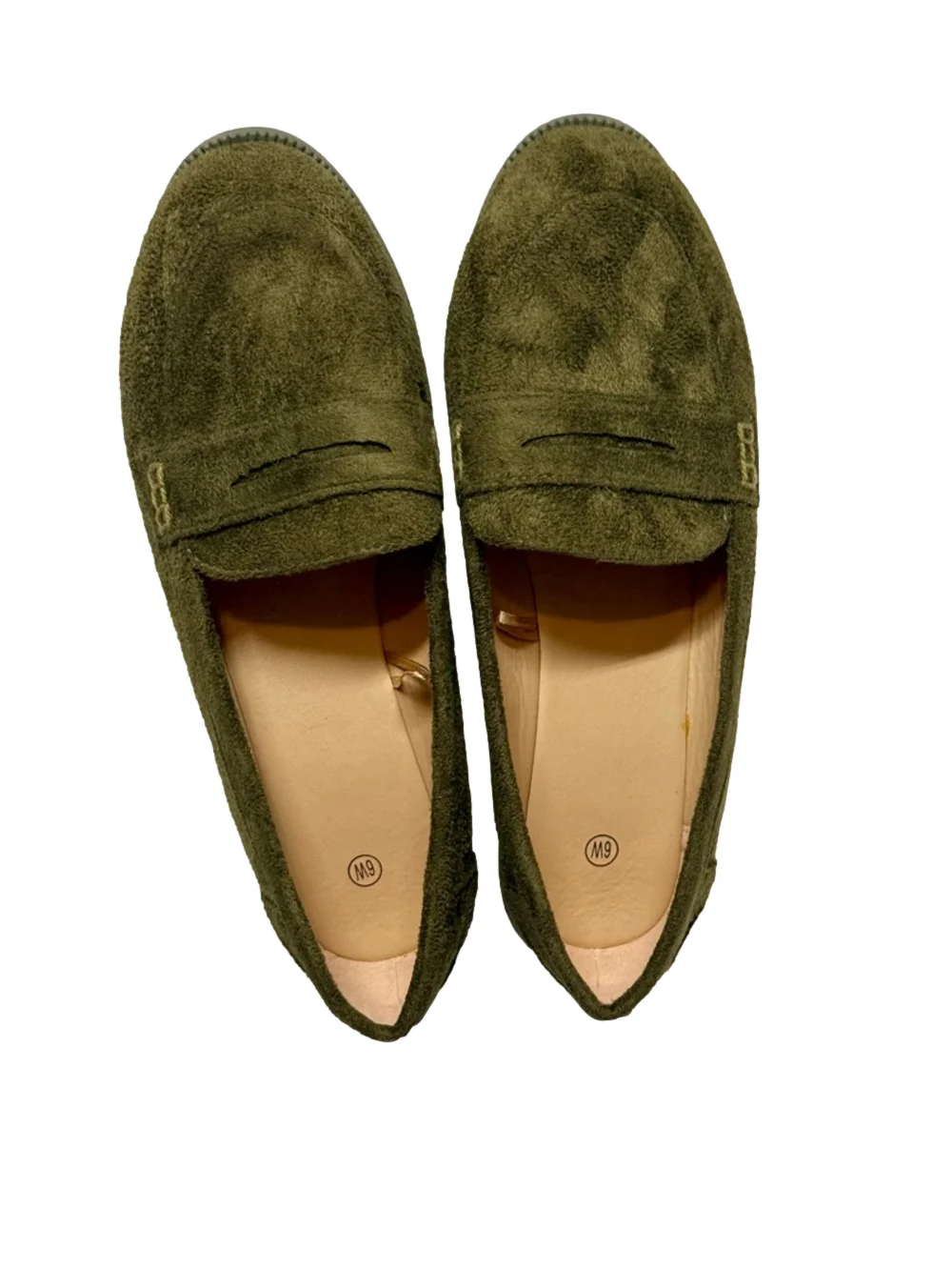 Elegant Olive Suede Women's Loafers